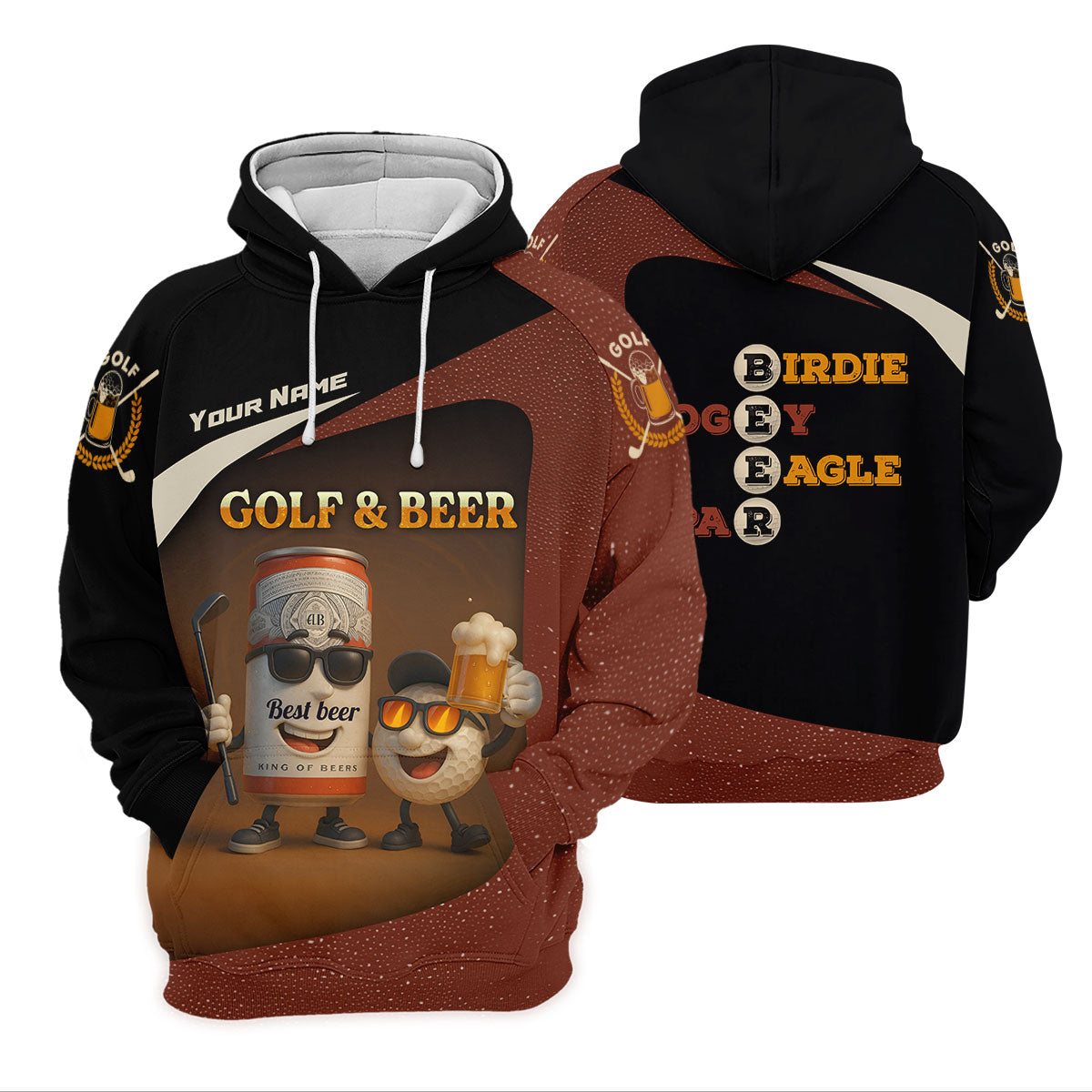 Golf And Beer Custom Men's Polo Shirt Dad Golf Gift, Golfing Apparel, Gifts For Beer Lovers