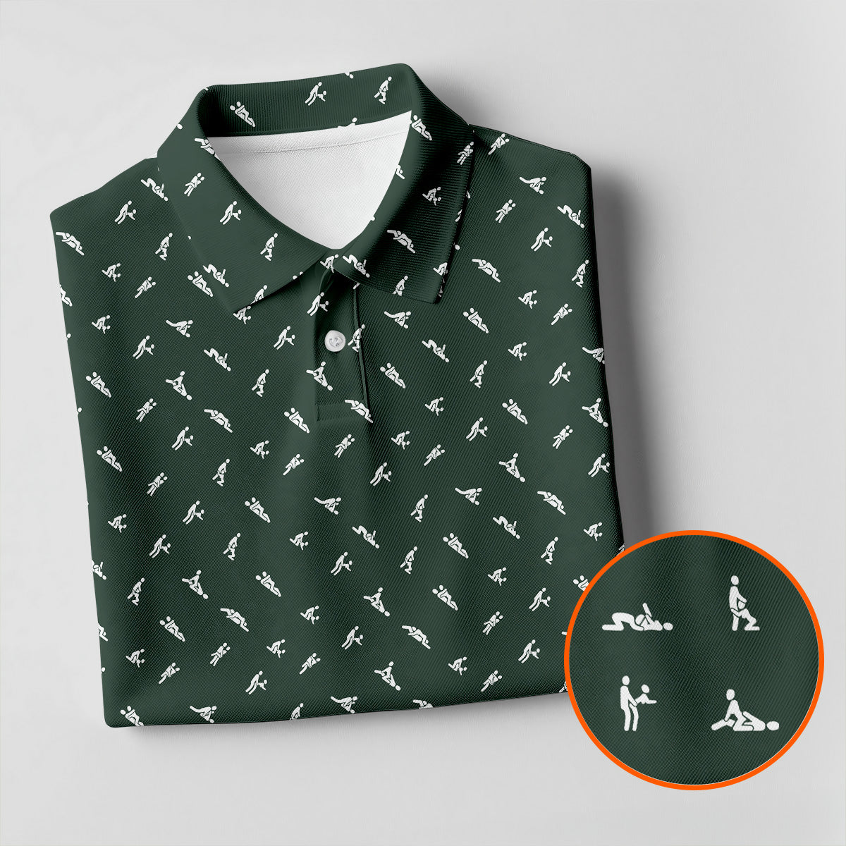 Naughty Position Dark Green Fun Golf Shirts For Men, Valentines Golf Gift, Polo ShirtFor Men, Golf Gift For Men