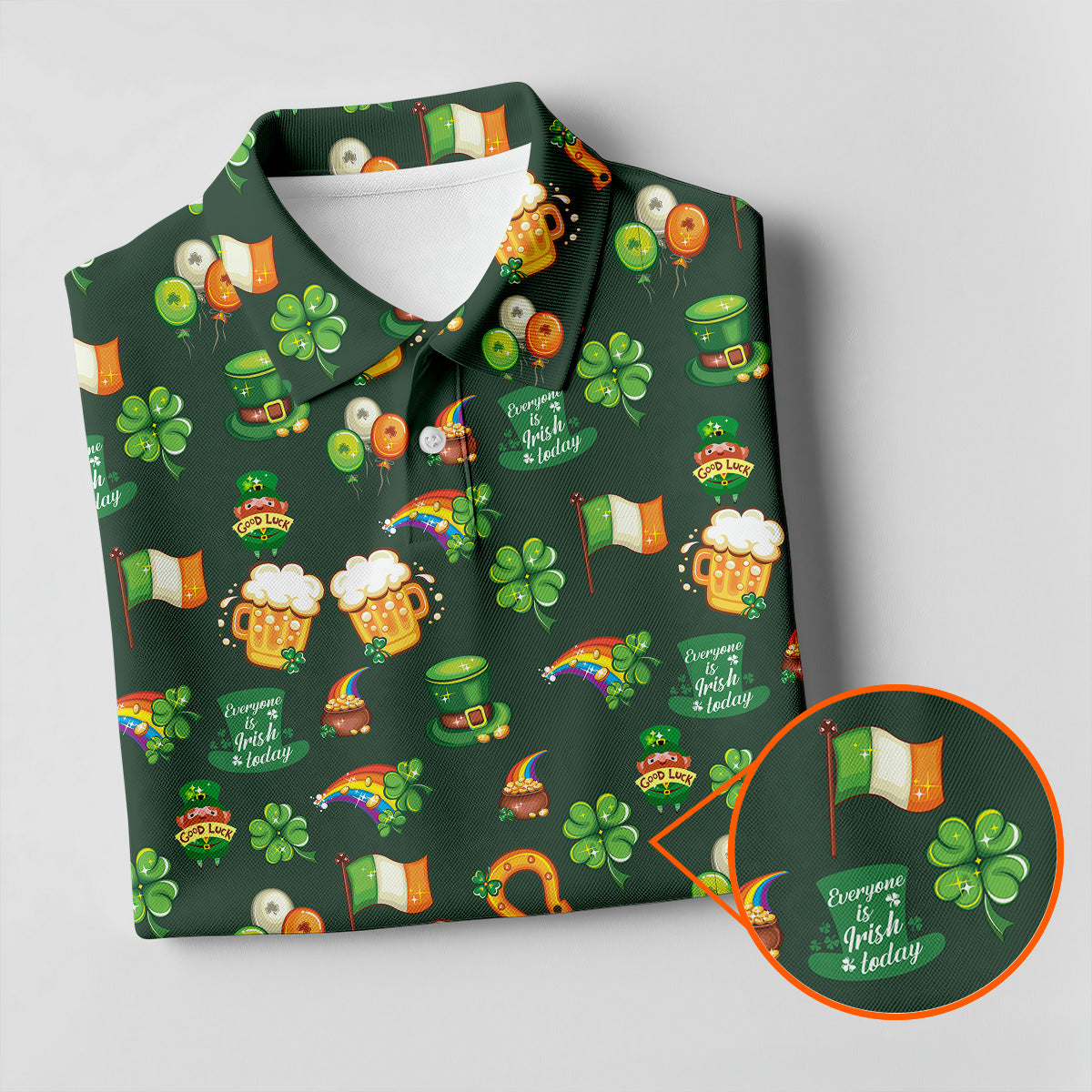 Everyone Is Irish Today Shamrock St Patrick's Day Dark Green Golf Shirt, Polo ShirtFor Men, Golf Shirts For Men