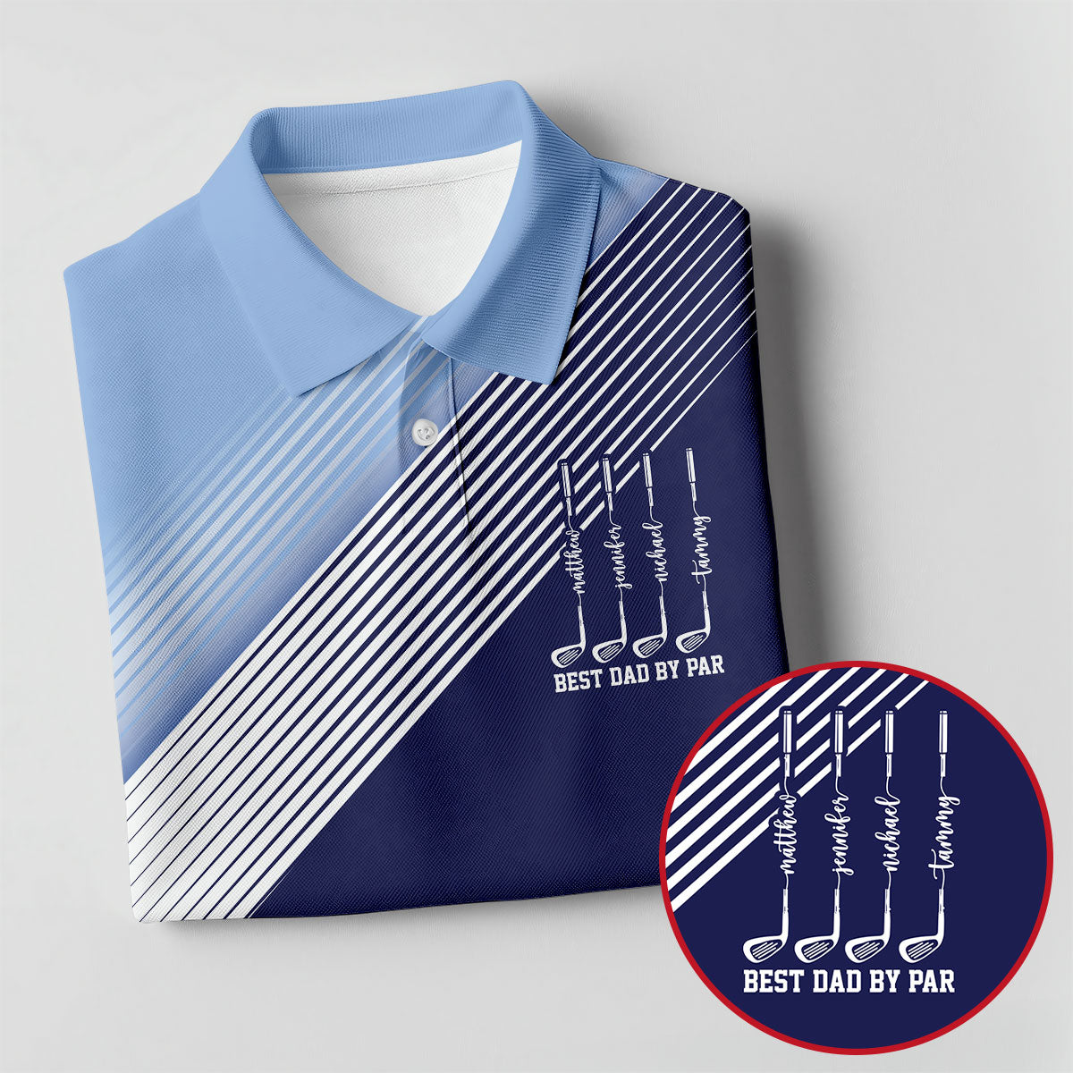Best Dad By Par Diagonal Striped Father's Day Golf Shirt, Golf Gift For Dad, Polo Shirtor Men