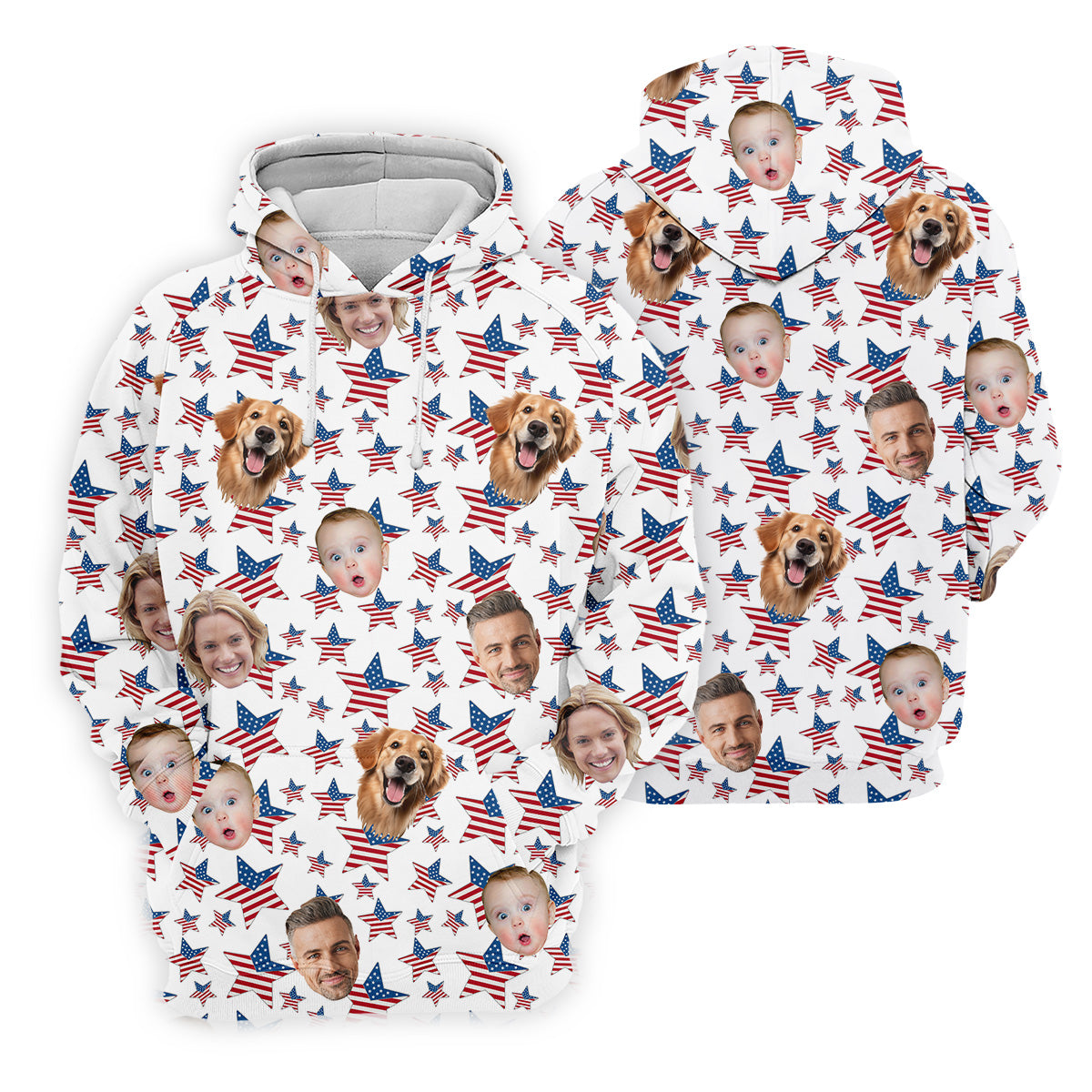 American Flag Golf Shirt, Custom Shirts With Faces, Men's Golf Polo Shirtny Fourth Of July Shirts