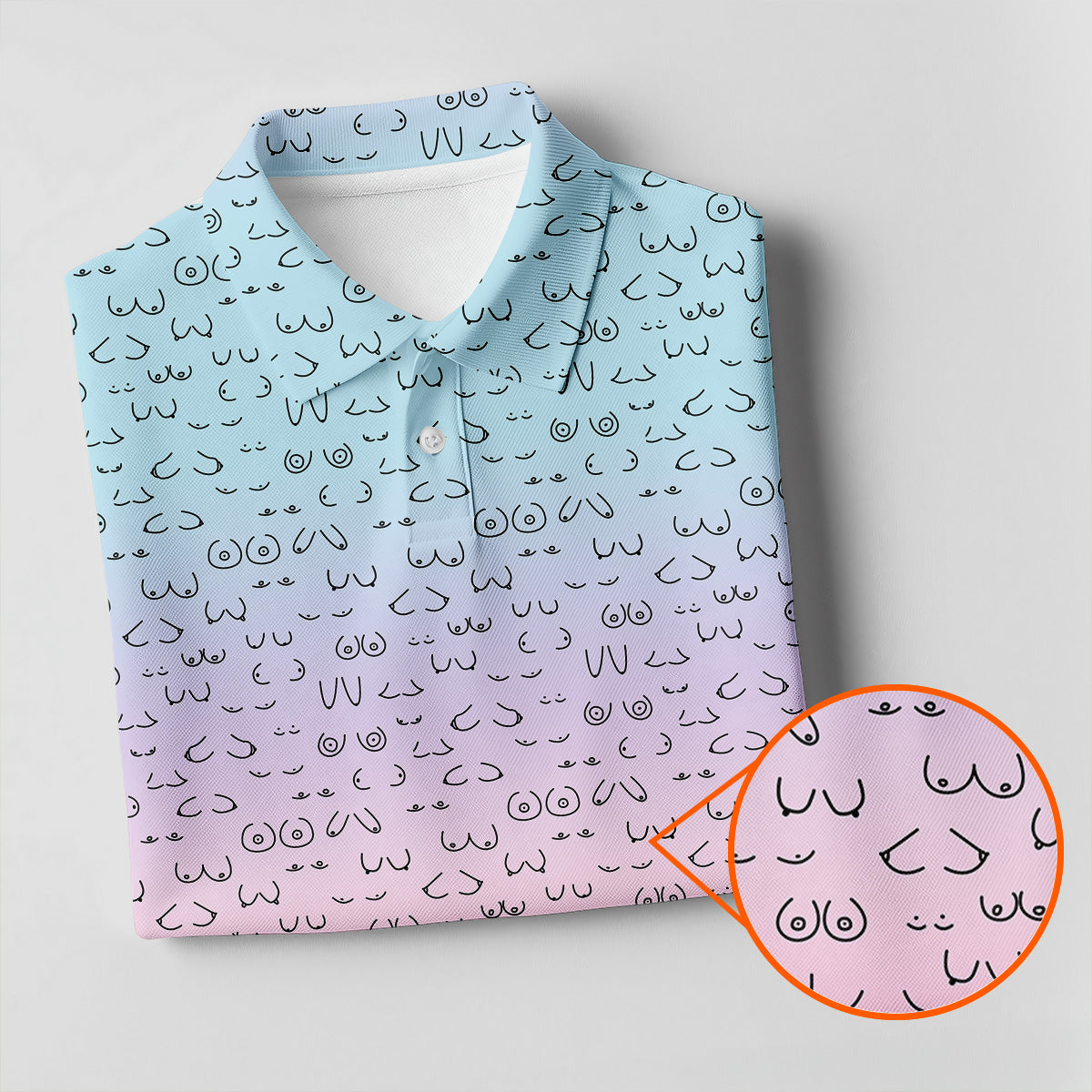 Funny Adult Humor Ombre Golf Shirt, Fun Men's Golf Polos, Polo ShirtFor Men, Golf Gift For Him