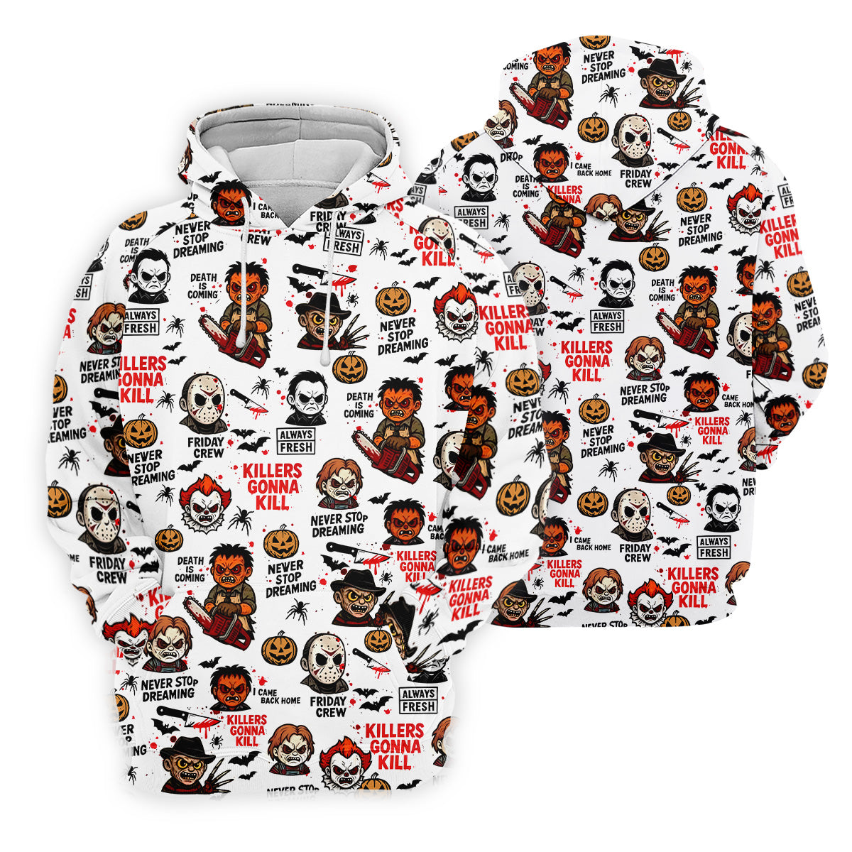Classic Horror Characters Halloween Golf Shirt, Men's Golf Polo Shirtror Movie Shirt