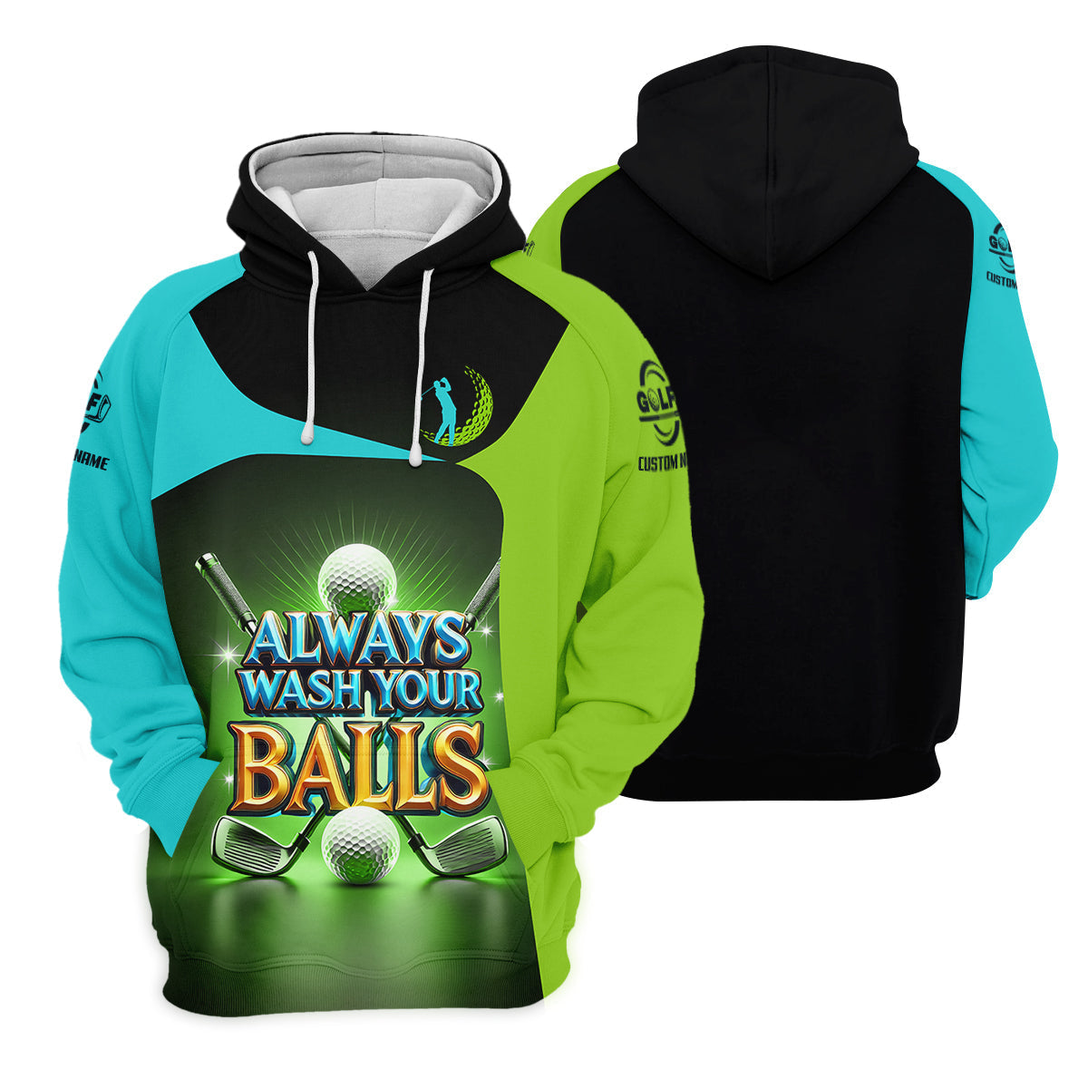 Always Wash Your Balls Custom Golf Polo ShirtFunny Golf Shirt, Mens Golf Gift