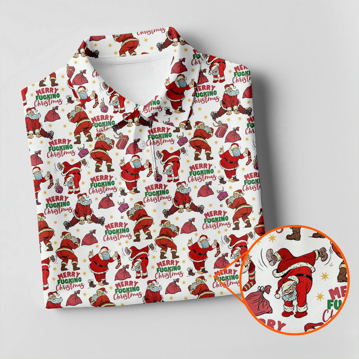 Merry Freaking Christmas Funny Santa Christmas Golf Shirt, Fun Golf Shirts For Men, Golf Gift For Men