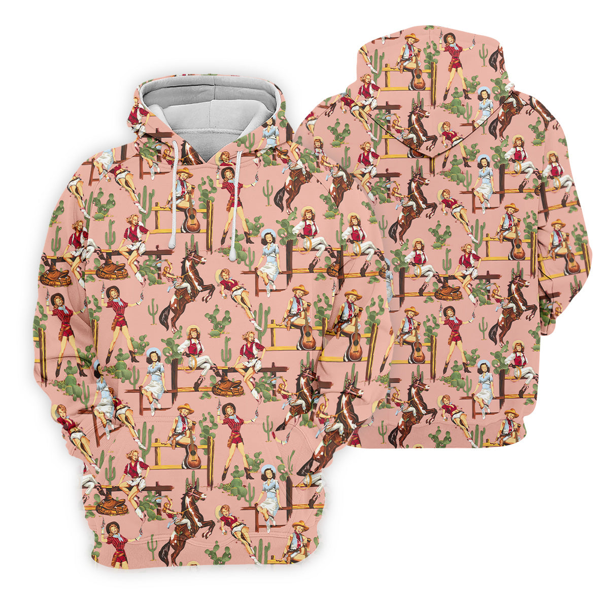 Desert Cowgirl Western Golf Shirt, Ladies Long Sleeve Golf Shirts, Women's Polo Shirt