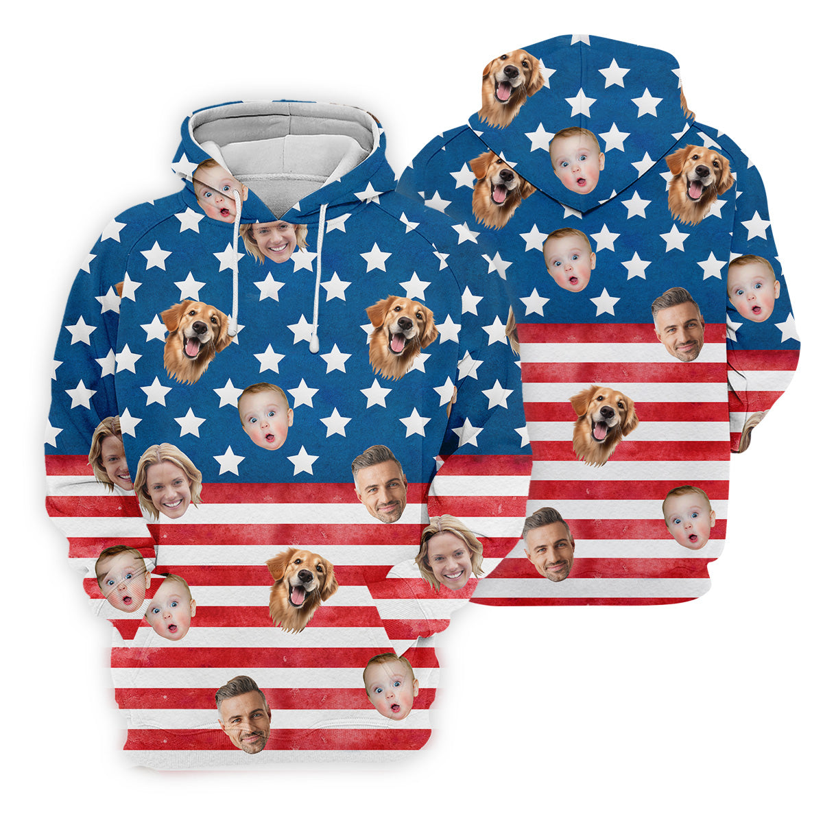 4th Of July Golf Polo, Custom Shirts With Faces, Men's Golf Polo ShirtFunny Fourth Of July Shirts