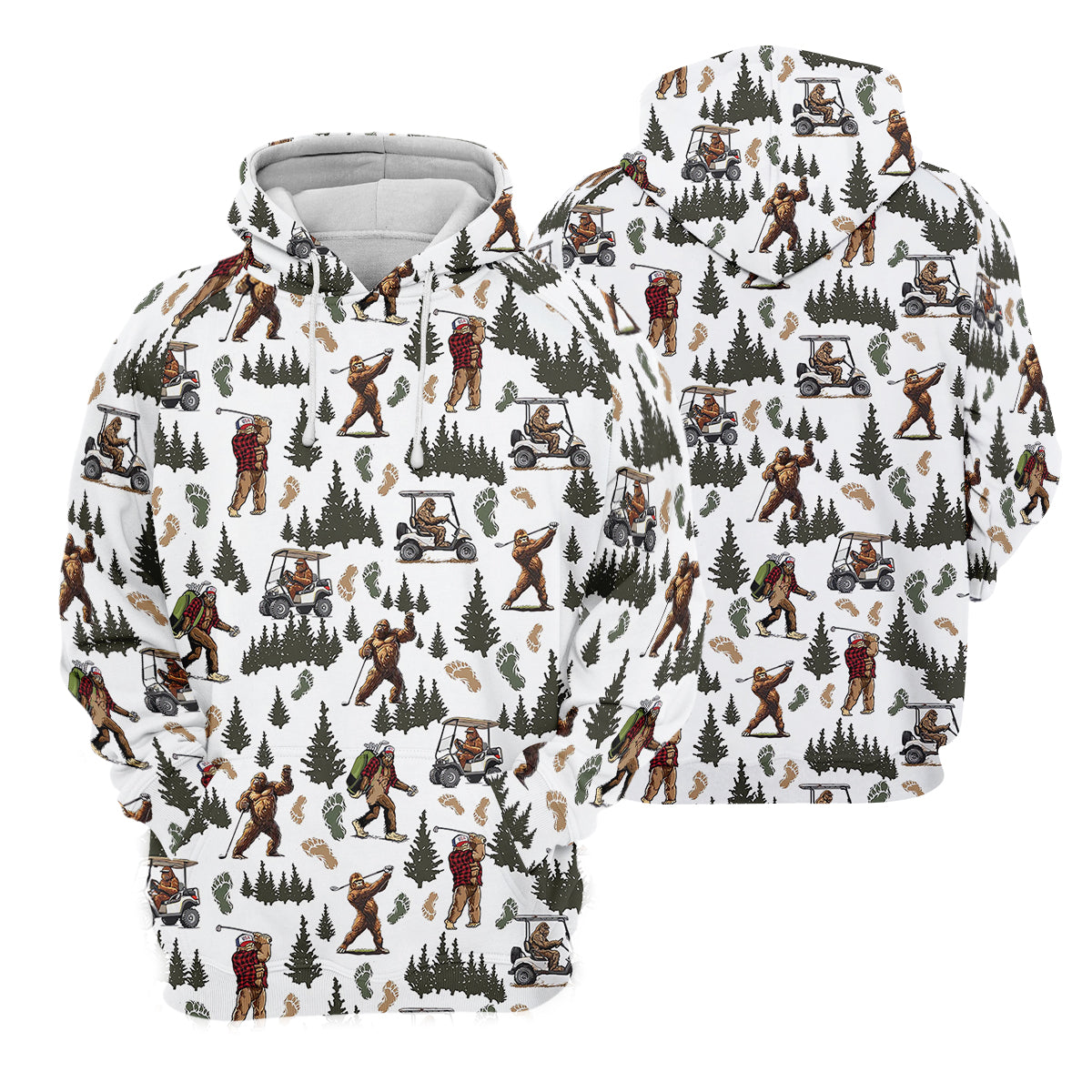 Bigfoot Sasquatch Men's Golf Polo ShirtFunny Golf Shirt, Men Golf Gifts