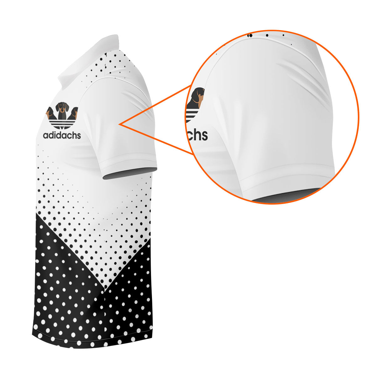 Adidachs Funny Dachshund White Golf Shirt, Men's Funny Golf Shirts, Polo Shirtor Men