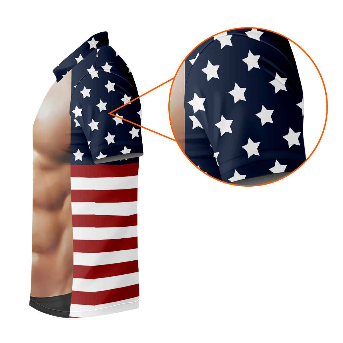American Flag Pattern Men's Funny Golf Shirts, 250th Anniversary Performance Golf Shirt, Polo Shirt Men