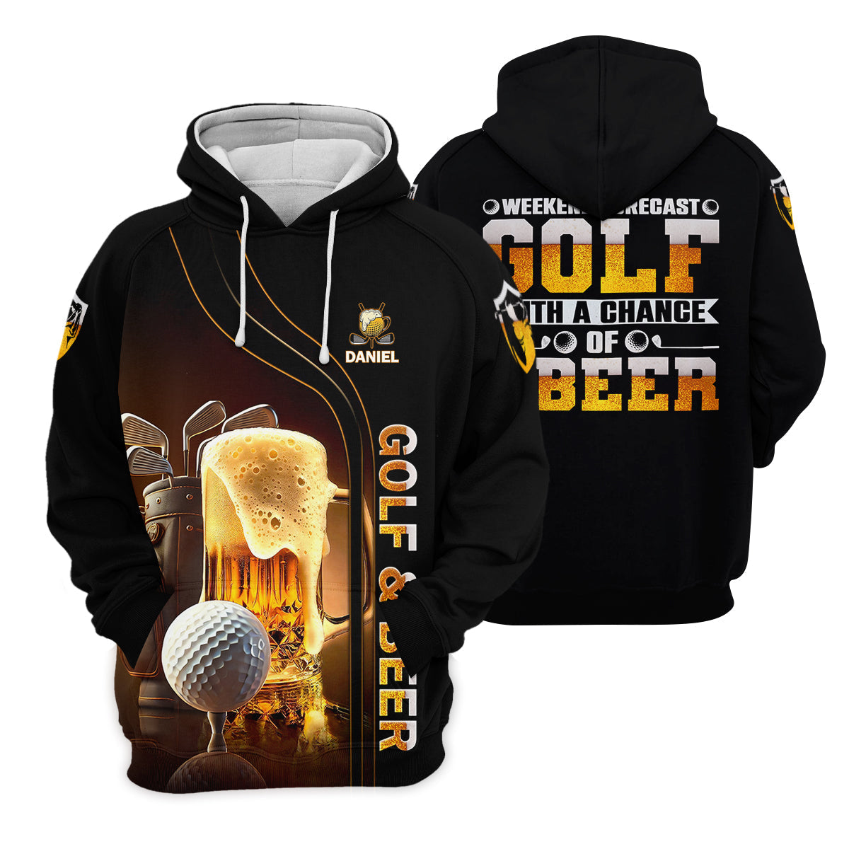 Weekend Forecast Golf With A Change Of Beer Custom Golf Polo Shirtens Golf Gift, Golf Lover Gift