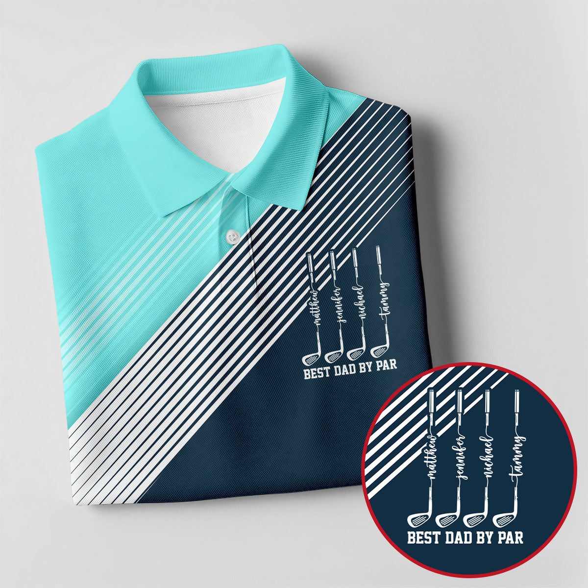 Best Dad By Par Diagonal Striped Father's Day Golf Shirt, Golf Gift For Dad, Polo Shirtor Men