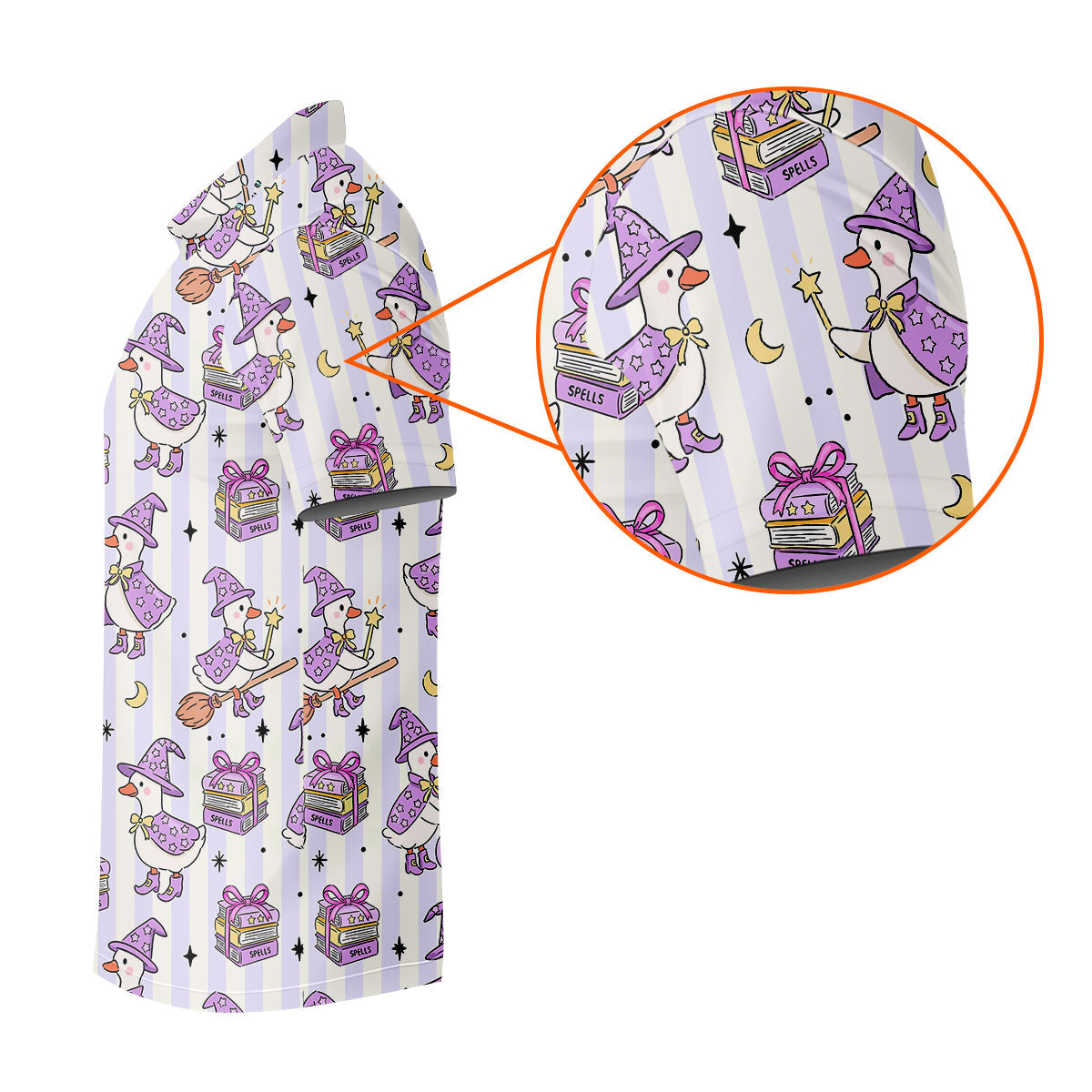 Halloween Witch Goose Purple Pastel Fun Golf Shirts For Men, Polo ShirtFor Men, Golfing Apparel