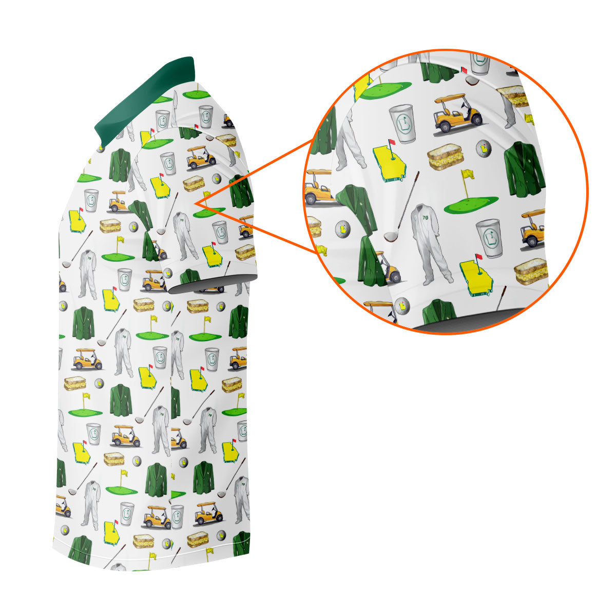 Golf Tournament Augusta Golf Seamless Pattern Performance Golf Shirt, Golf Tops For Men, Golf Shirts For Men