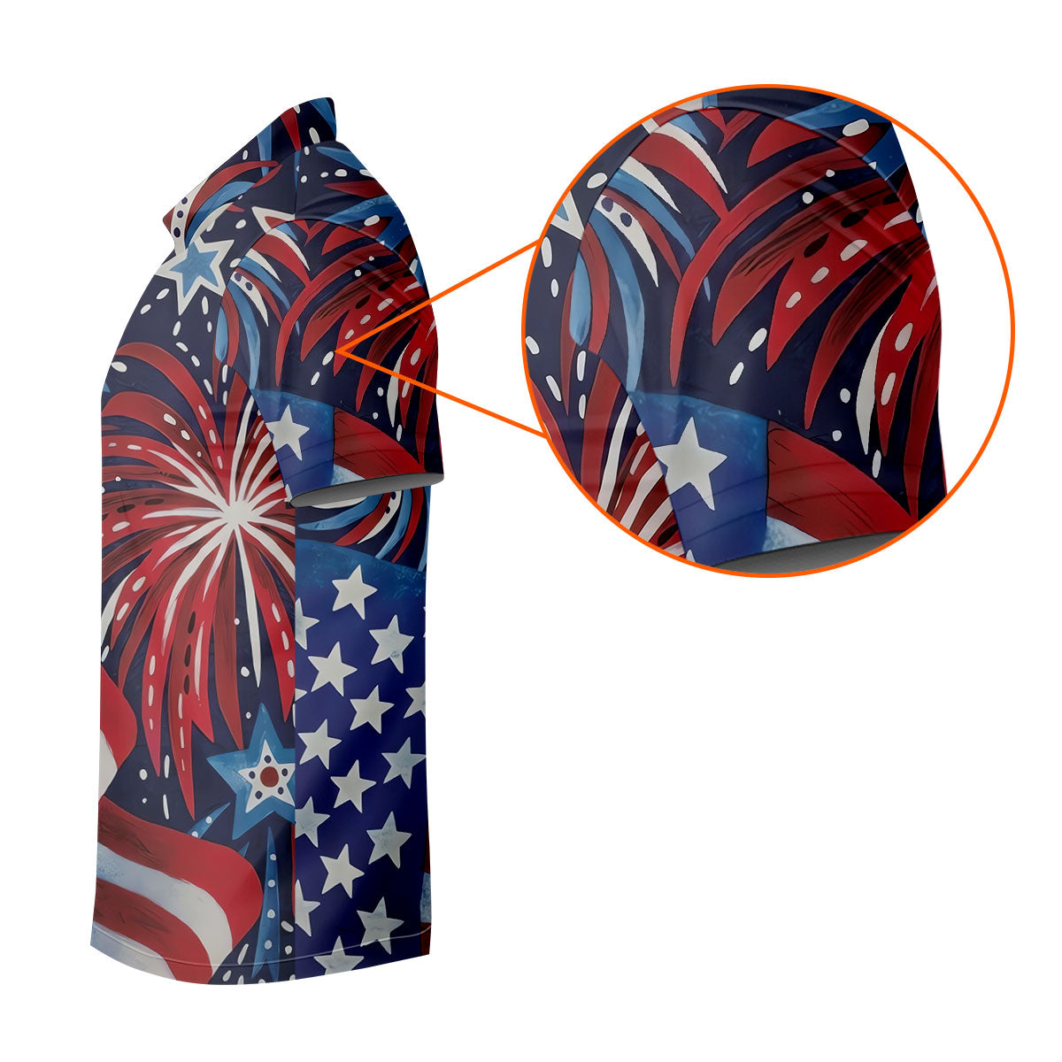 American Flag Pattern Red White Blue 250th Anniversary Patriotic Golf Shirt, Golf Shirts For Men