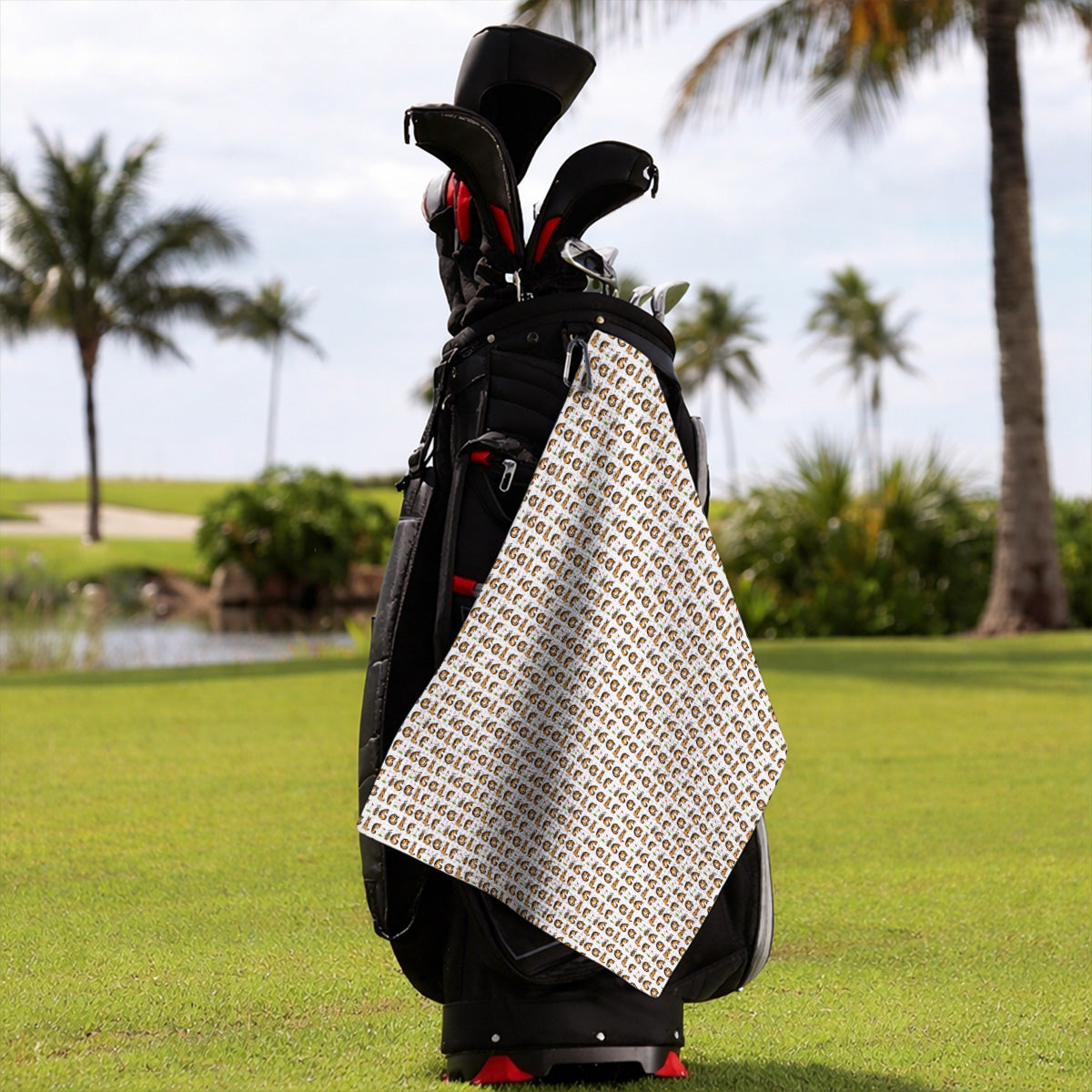 Crazy German Shepherd Pattern Golf Towels, German Dog Golf Towel, Golf Gift For Golfers