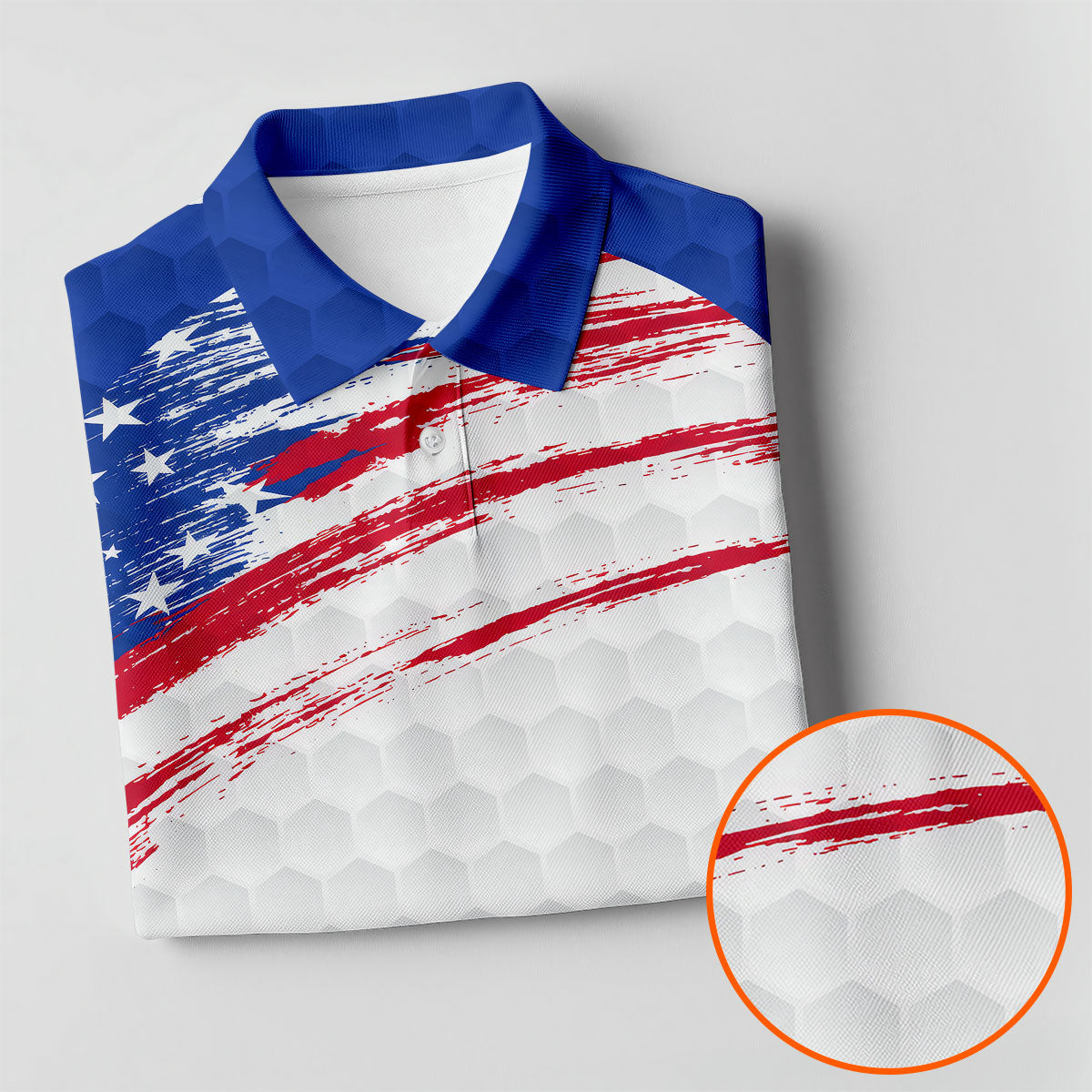 We The People 1776-2926 American Flag Brush Blue Golf Shirt, 250 Years Patriotic 4th Of July Golf Shirts For Men