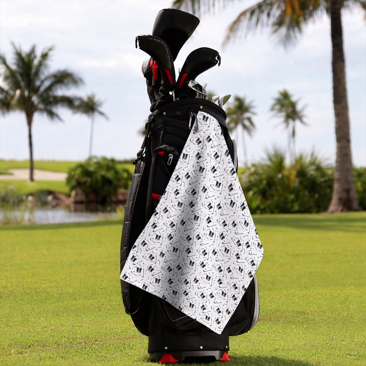 Funny Border Collie Golf Towels, Border Collie Pattern Golf Towel for Dog Lovers, Golf Gift for Golfer