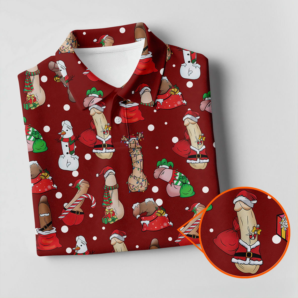 Naughty Santa Hat Christmas Polo Shirt Unique Gift For Golfer, Polo ShirtFor Men, Golf Gift For Men