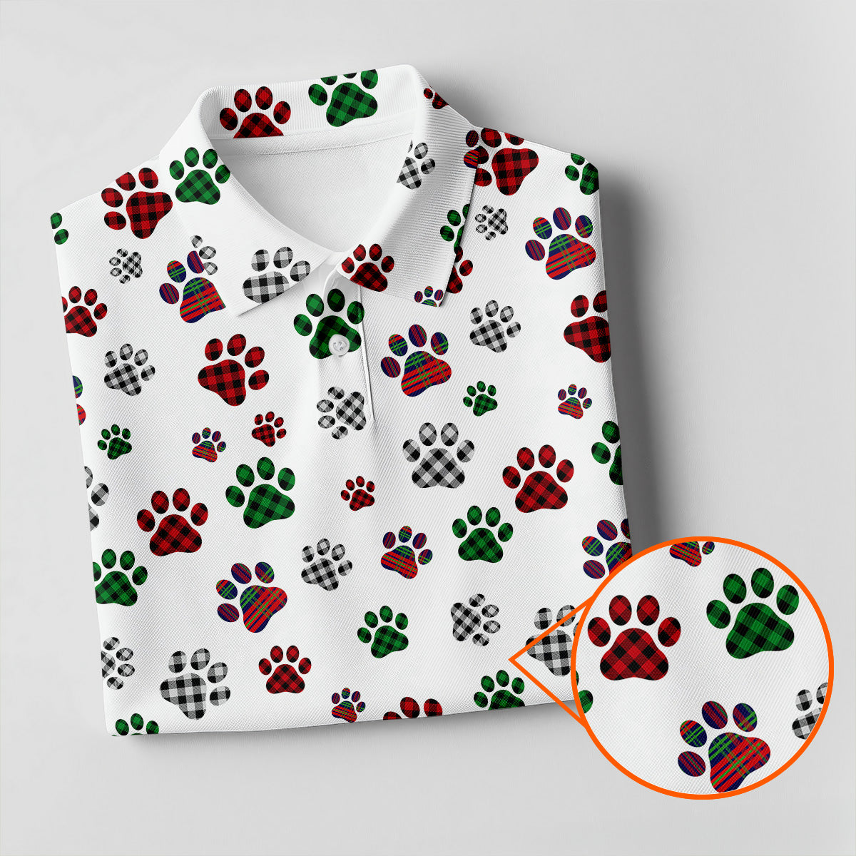 A Heartbeat At My Feet Paw Print Polo Shirtog Lover Gift Unique Gift For Golfer Polo ShirtFor Men