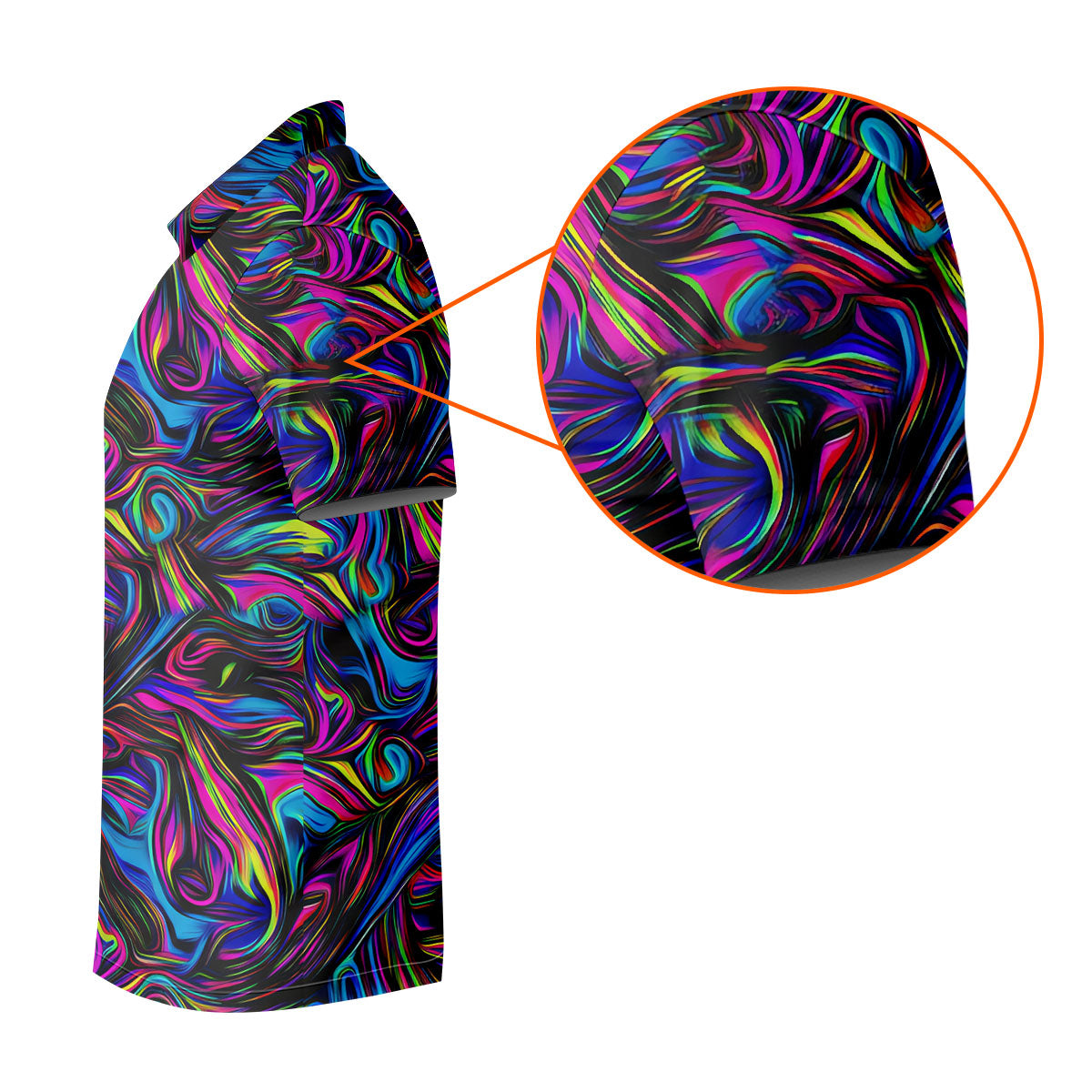 Vibrant Neon Liquid Marble Abstract Golf Shirt, Mens Golf Shirts, Golf Polo Shirts For Men