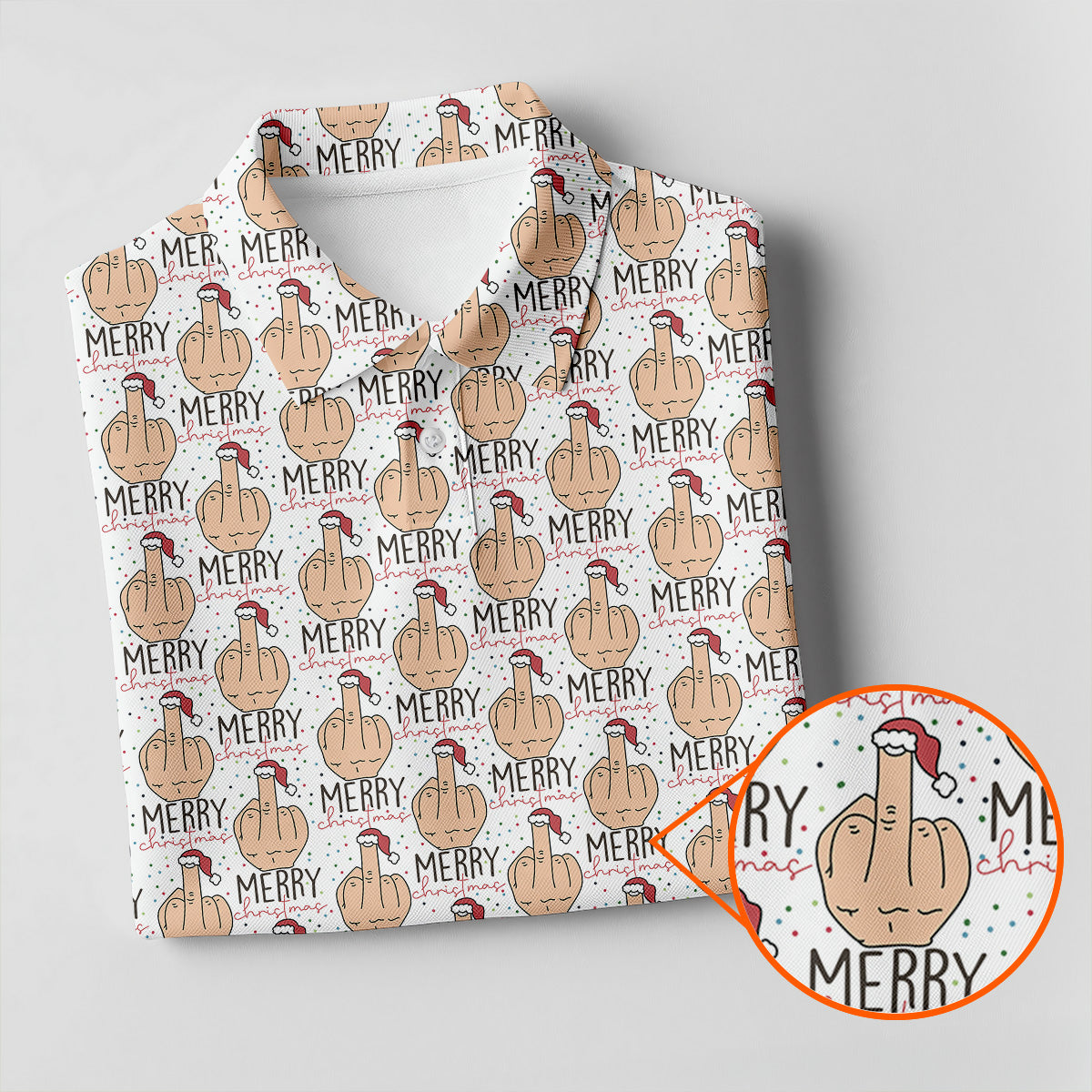 Funny Santa Dirty Finger Merry Christmas Golf Tops For Men, Christmas Golf Shirt, Golf Gift For Men