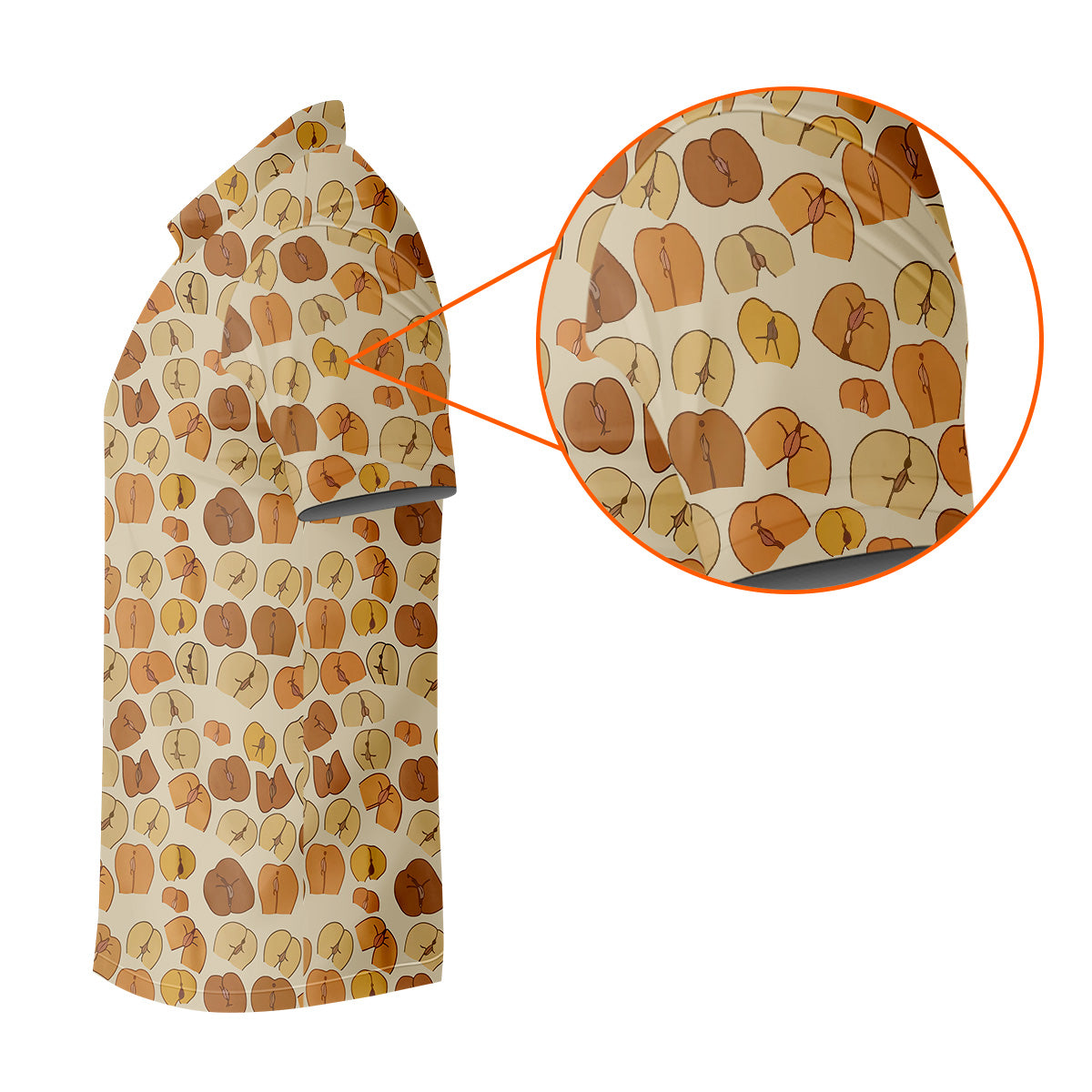 Funny Peach Golf Tops For Men, Men's Funny Golf Shirts, Unique Gift For Golfer, Golfing Apparel