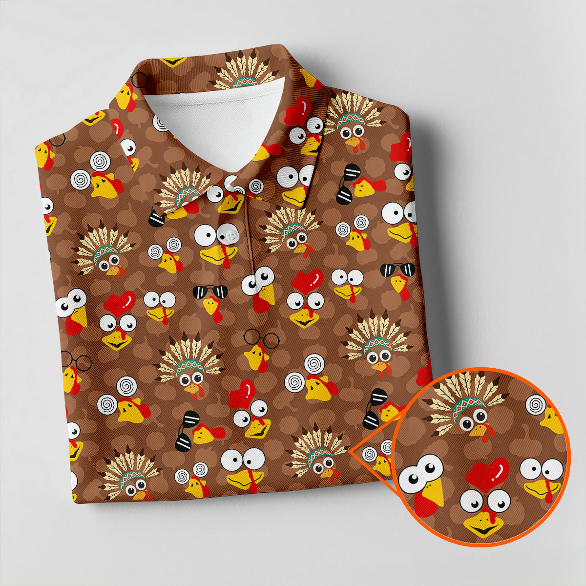 Turkey Thanksgiving Brown Golf Shirt, Fun Women's Golf Shirts, Ladies Golf Shirts, Cool Golf Gift