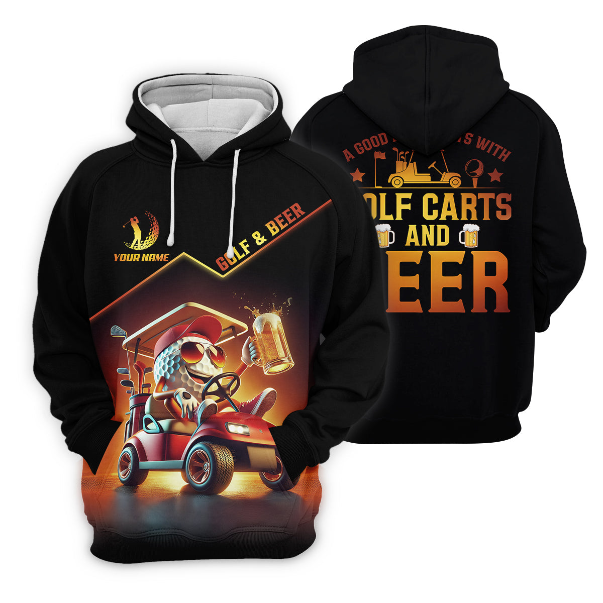 A Good Day Starts With Golf Carts And Beer Funny Golf Polo ShirtChristmas Golf Gift