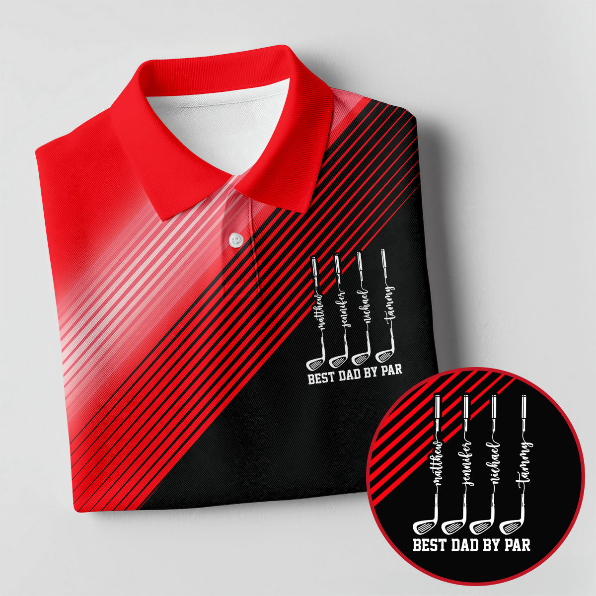 Best Dad By Par Diagonal Striped Father's Day Golf Shirt, Golf Gift For Dad, Polo Shirtor Men