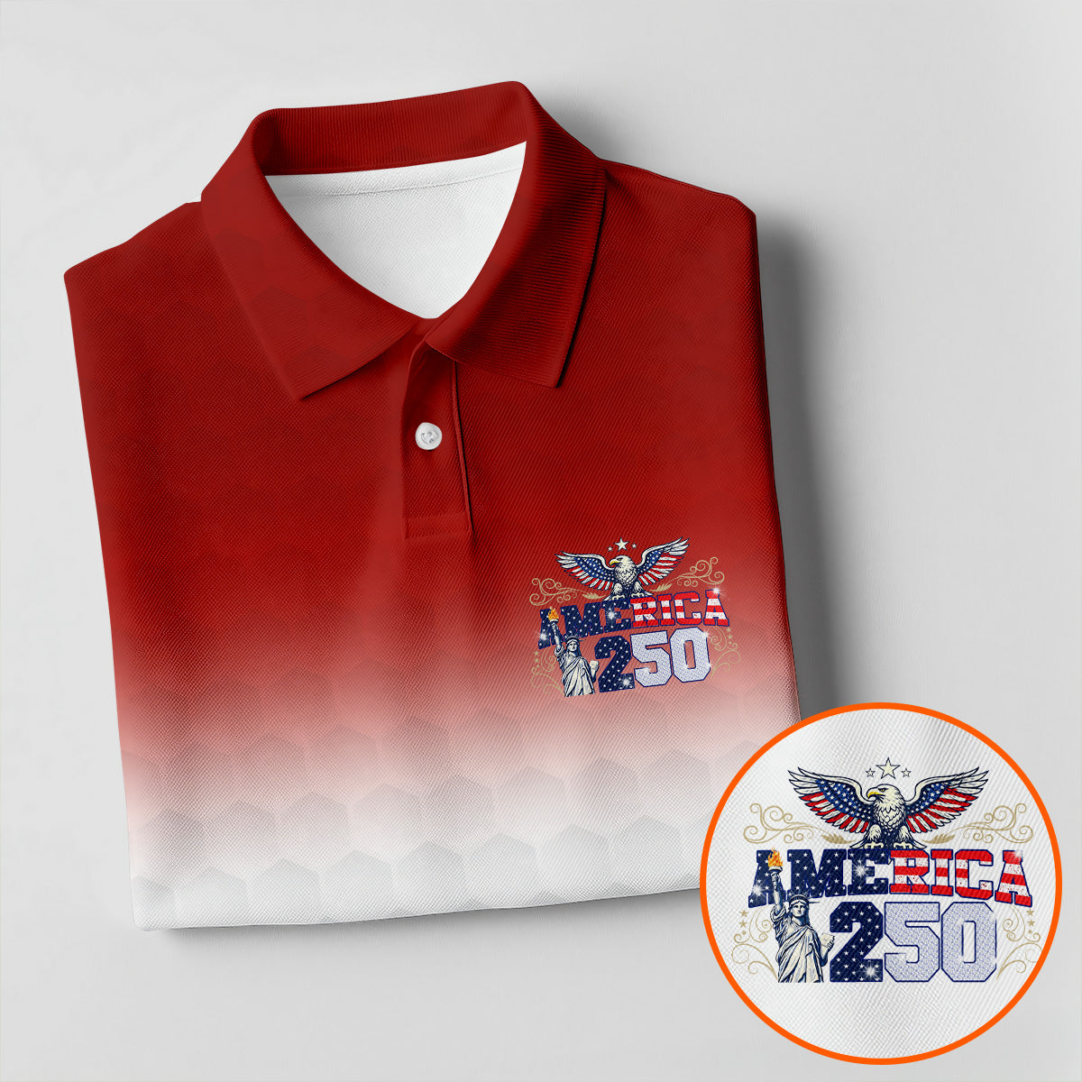 America 250 Red White Blue Golf Ball Pattern US Flag Golf Shirt, Patriotic 4th Of July Golf Shirt For Women