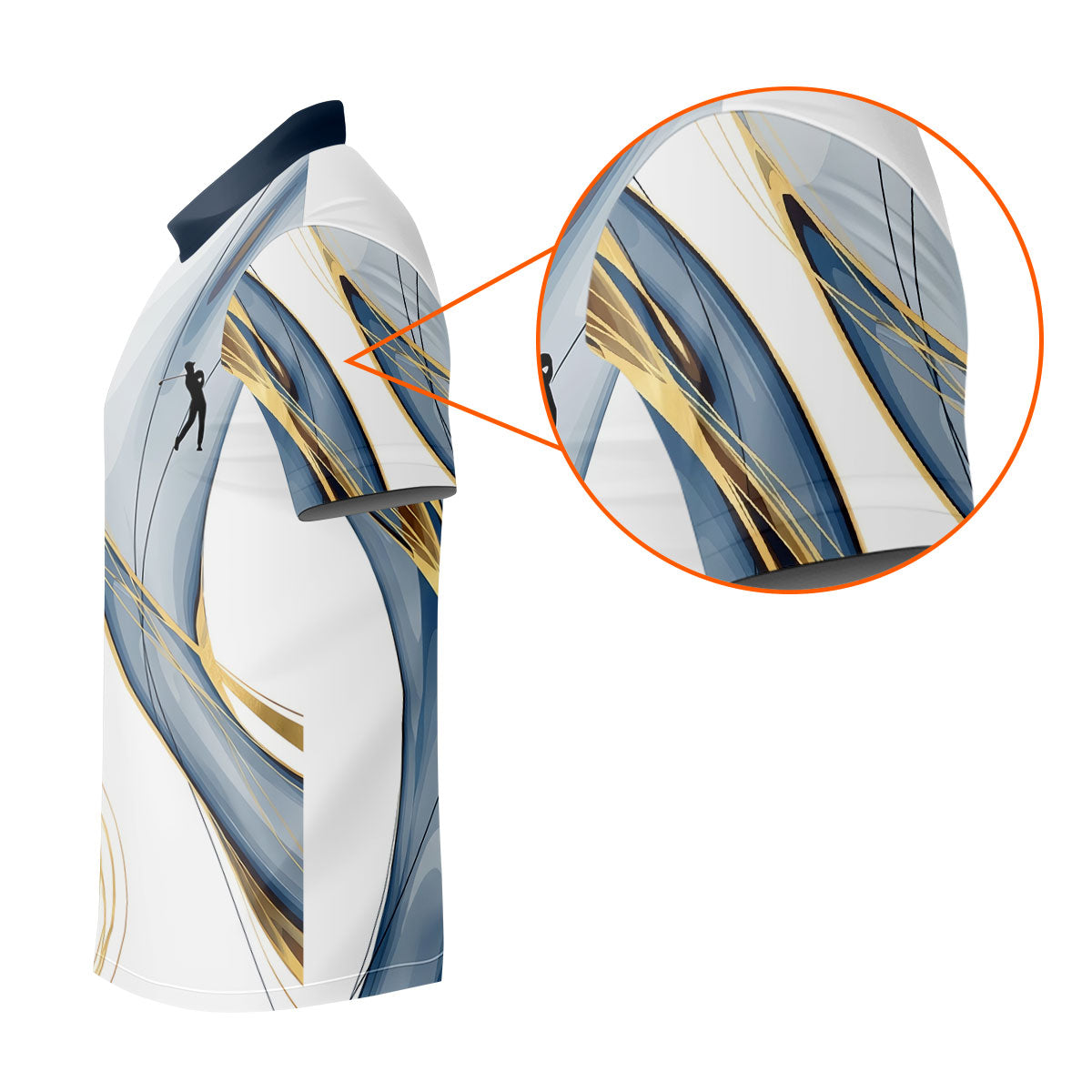Abstract Line Art Retro Golf Shirt, Golf Shirts For Men, Polo Shirtor Men, Golf Gift For Men