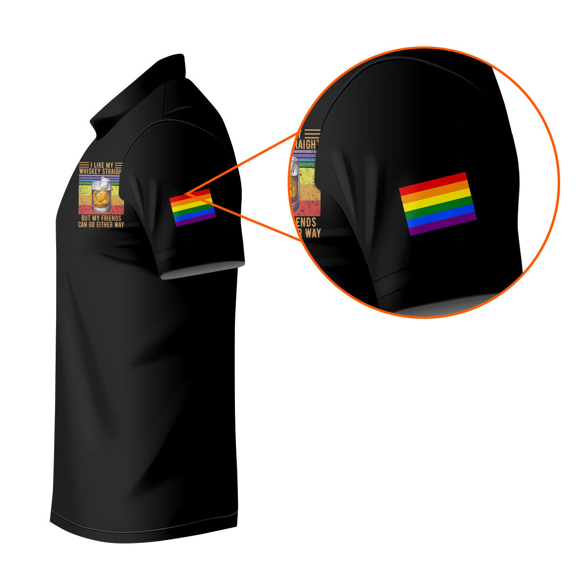 I Like My Whiskey Straight LGBT Pride Month Men's Funny Golf Shirts, LGBT Support Pride Shirt