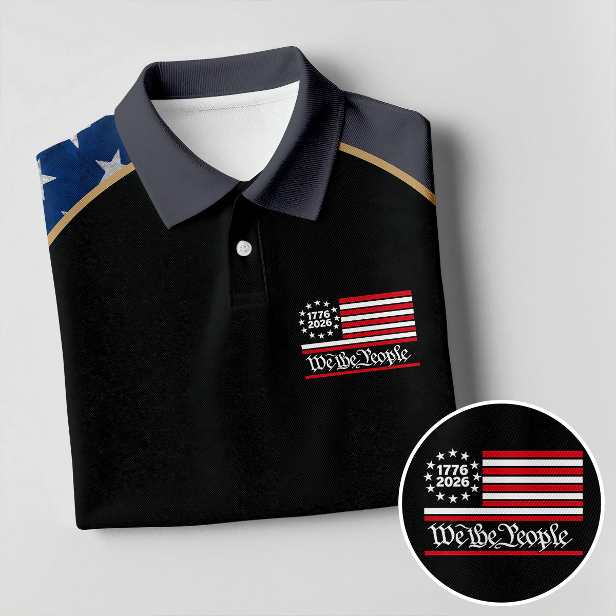 1776-2026 We The People 4th Of July Golf Shirt, Patriotic Golf Shirt, 250 Years Of America Golf Shirts For Men