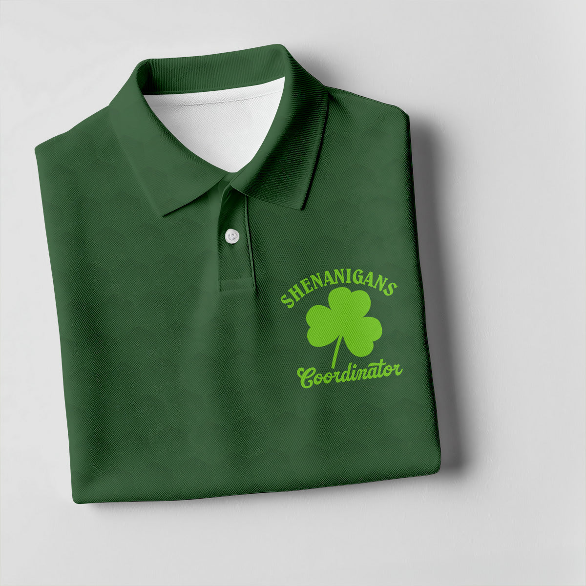 Shenanigans Coordinator Golf Ball Pattern St Patrick Day Green Golf Shirt, Women's Golf Tops, Ladies Golf Polos
