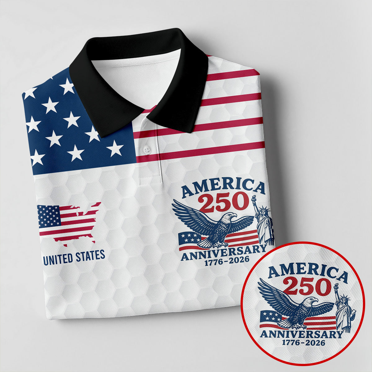 Descendant Of A Patriot Black Collar Golf Shirt For Women, Patriotic 4th Of July Golf Shirt