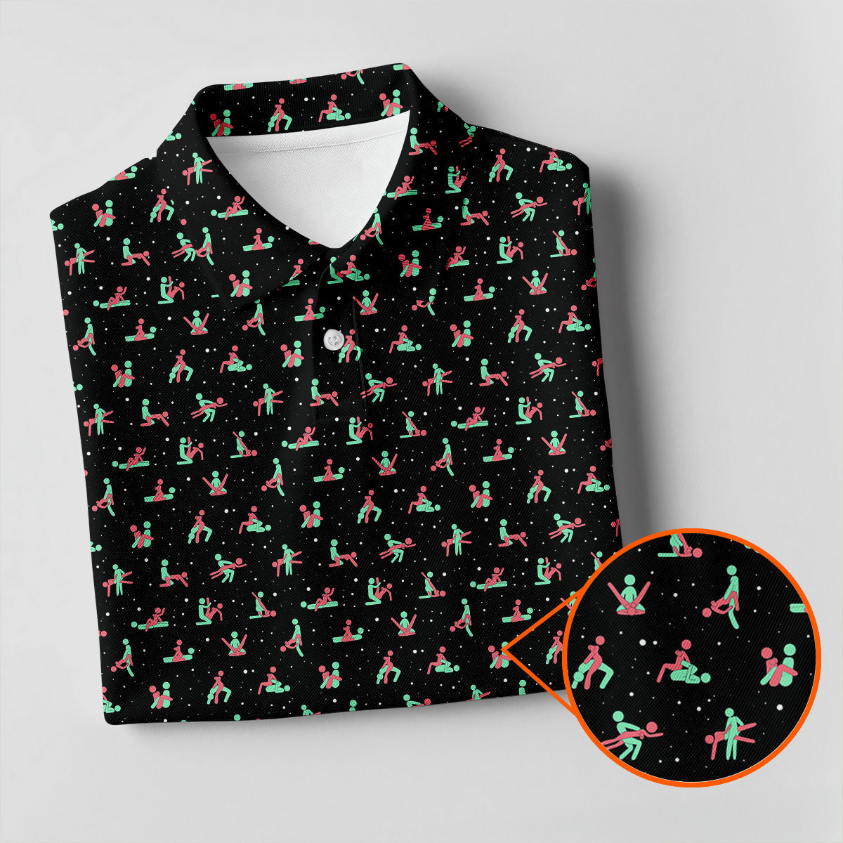 Naughty Couple Snow Pattern Christmas Golf Shirt, Fun Golf Shirts For Men, Golf Gift For Him, Polo ShirtFor Men