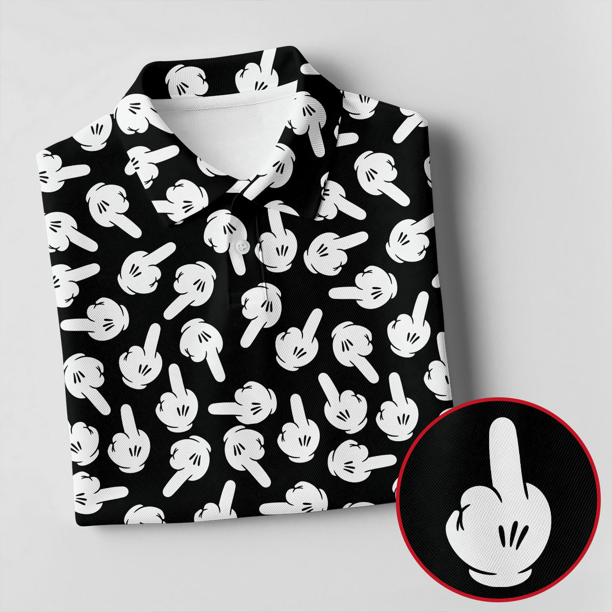 Funny Middle Finger Hand Golf Polo Shirt, Golf Shirts For Women, Women’s Golf Polo
