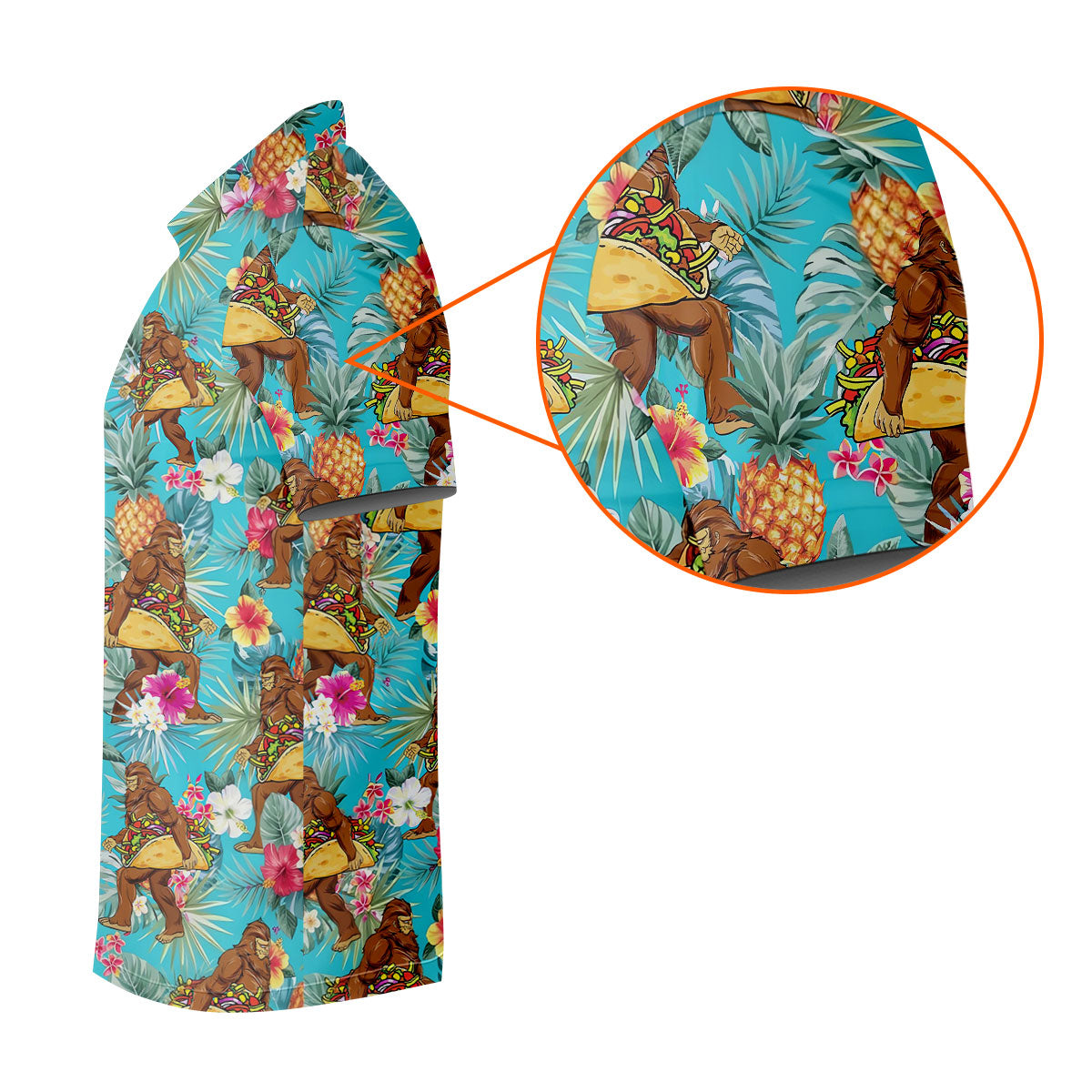 Bigfoot Taco Fiesta Time Hawaiian Golf Shirt, Cinco De Mayo Celebration Golf Shirts For Men