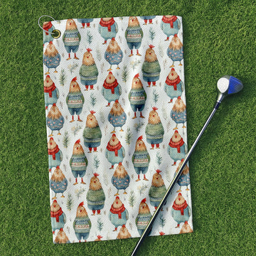 Chicken Cozy Funny Golf Towels, Golf Gift Ideas, Golfing Accessories, Christmas Golf Gift