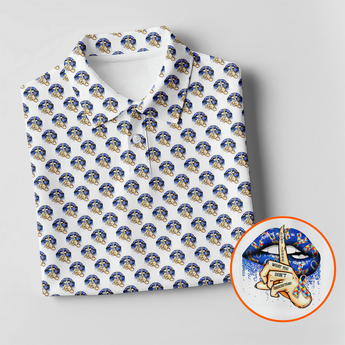 Don't Judge What You Don't Understand Autism Puzzle Polo ShirtFor Men, Autism Awareness Color Golf Shirts For Men