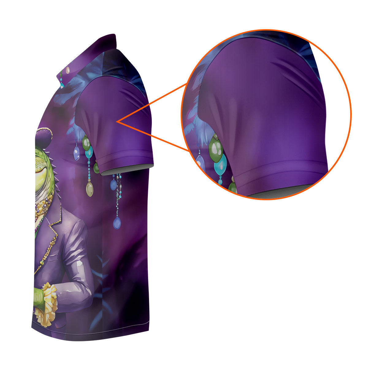 Mardi Gras Alligator Purple Golf Shirt, Men's Funny Golf Shirts, Polo ShirtFor Men, Golf Shirts For Men
