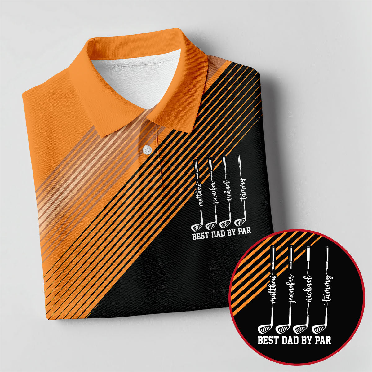 Best Dad By Par Diagonal Striped Father's Day Golf Shirt, Golf Gift For Dad, Polo Shirtor Men