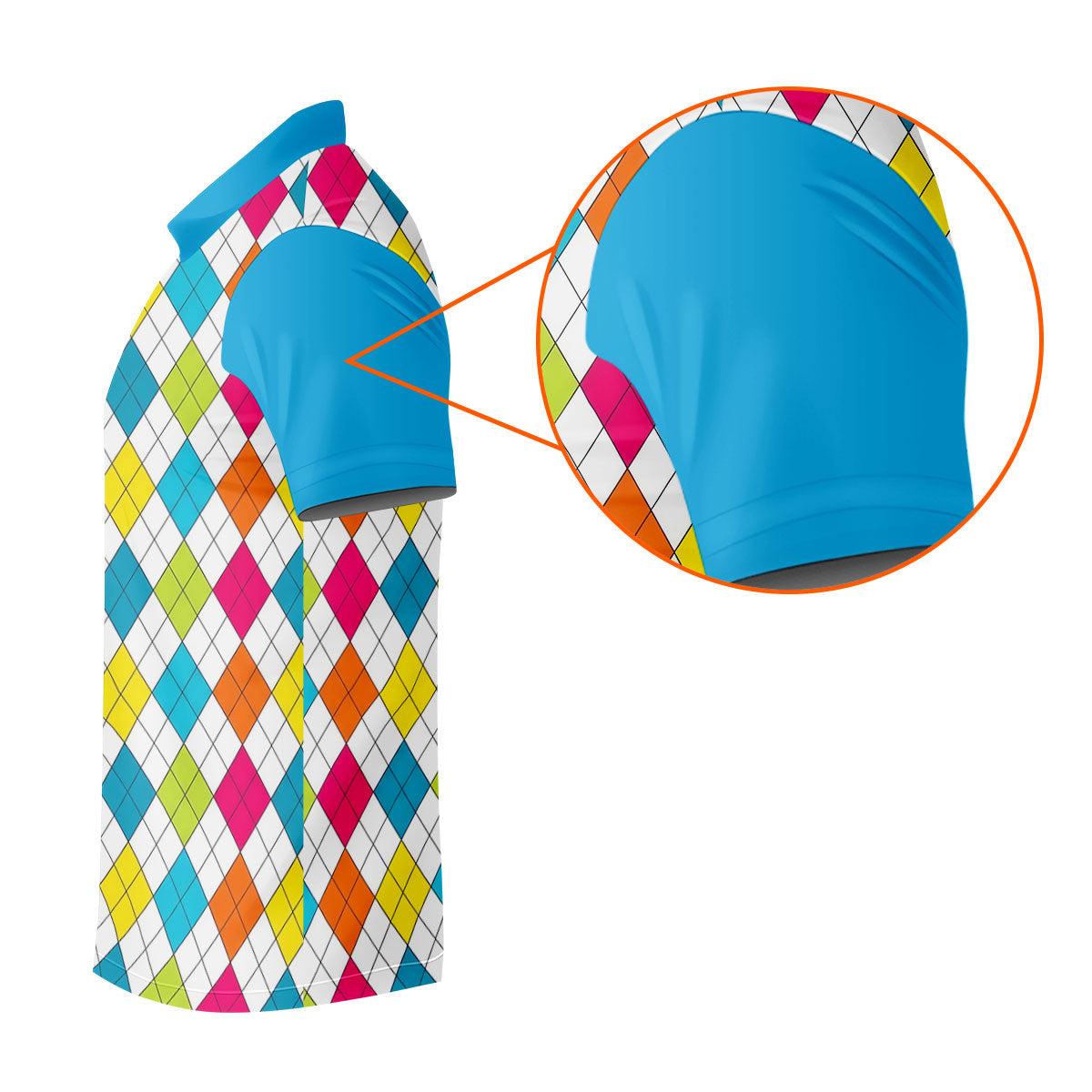 Retro Argyle Diamond Checkered Golf Shirt, Golf Polo For Women, Printed Golf Shirt