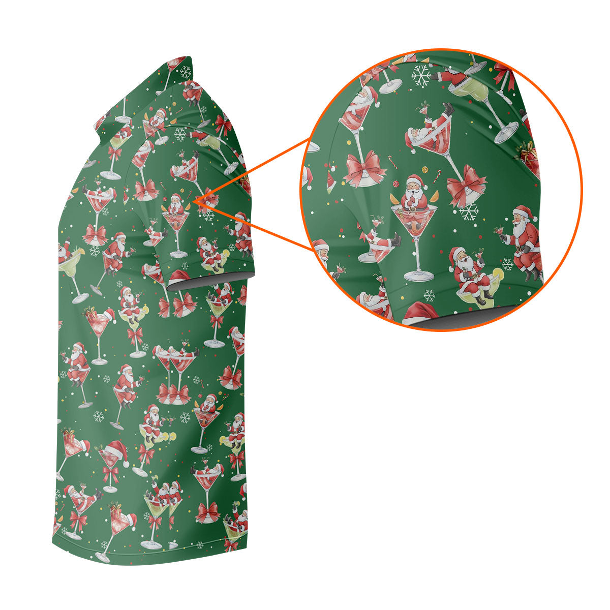 Santa Claus Margarita Christmas Shirt Golf Polo Shirt Unique Gift For Golfer, Fun Golf Shirts For Men