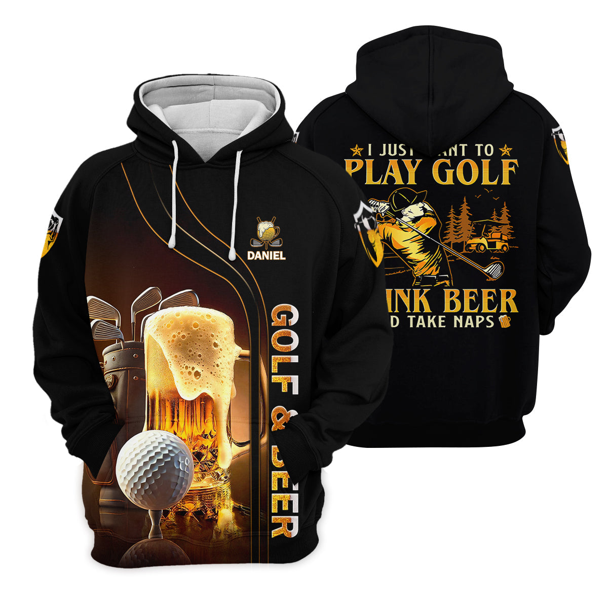 I Just Wanna Play Golf And Drink Beer Custom Golf Polo ShirtMens Golf Gift, Golf Lover Gift