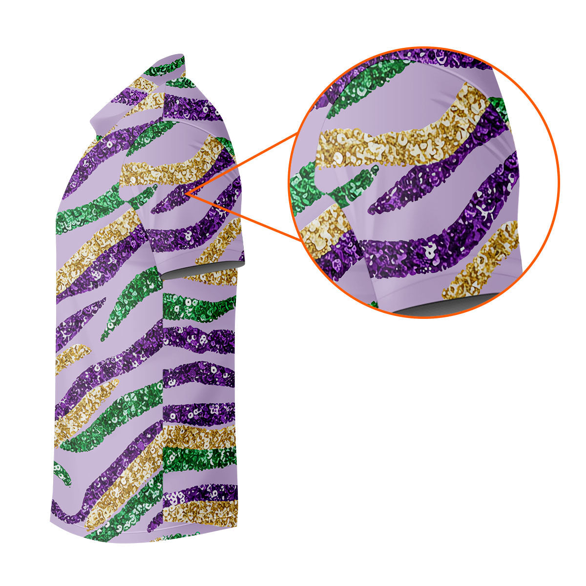 Purple Green Gold Sequin Pattern Light Purple Mardi Gras Golf Shirt, Polo ShirtFor Men, Golf Shirts For Men