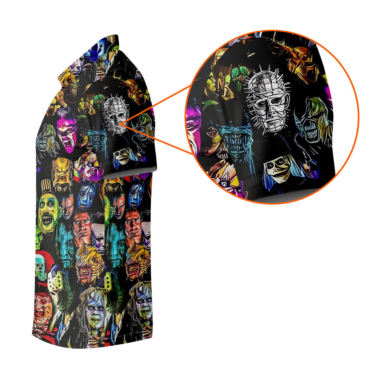 Halloween Horror Character Hawaiian Golf Shirt, Mens Golf Polo, Golf Shirts For Men