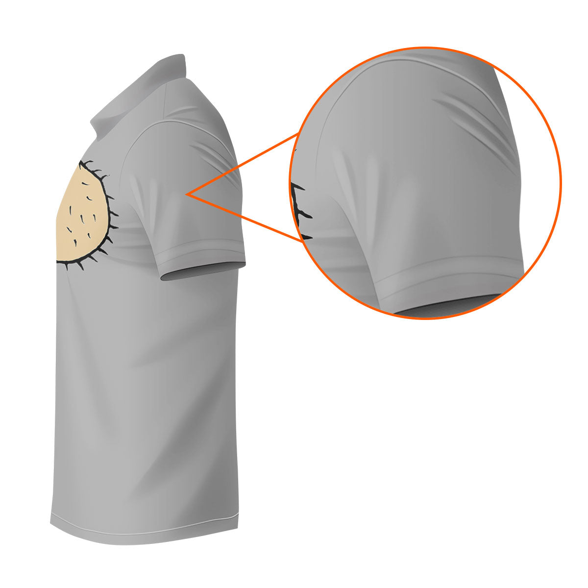 Gray Funny Dickhead Faux Chest Golf Shirt, Funny Halloween Shirt, Adult Costume Shirt