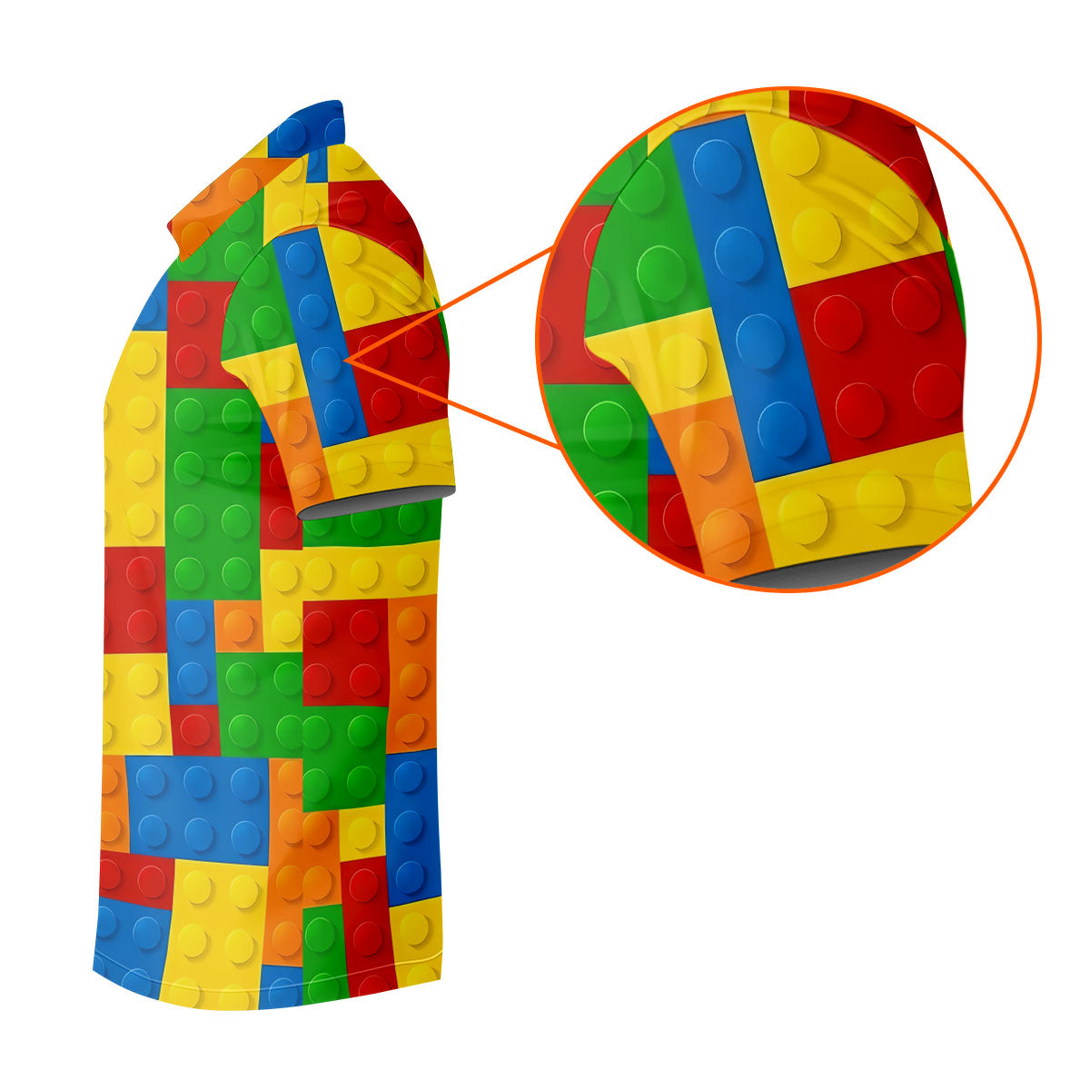 Lego Pattern Colorful Golf Shirt, Golf Tops For Men, Polo ShirtFor Men, Golf Shirts For Men